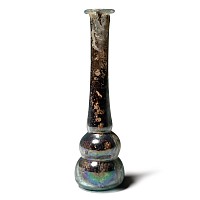 Roman Tall Glass Flask with Iridescence
