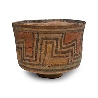 Indus Valley Painted Geometric Pottery Bowl