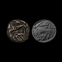 Large Anatolian Steatite Seal with Carved Bird