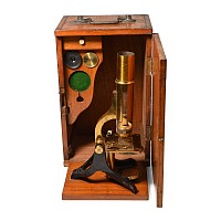 Victorian Cased Brass Microscope by John Browning