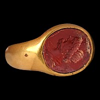 Roman Gold Ring with Bust of the God Serapis
