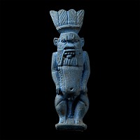 Egyptian Blue Glazed Amulet of Bes