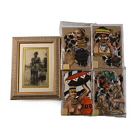 Framed Postcard of a Zulu and Zulu-Made Cards
