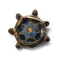 Late Anglo-Saxon Enamelled Gilt Bronze Cloisonne Brooch