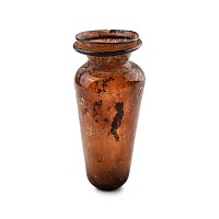 Roman Aubergine Glass Flask