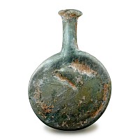 Large Roman Flattened Form Glass Pilgrim's Flask