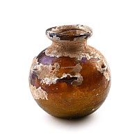 Roman Honey-Coloured Glass Jar with Fine Iridescence
