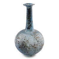 Roman Blue Glass Unguentarium with Trail