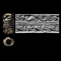 Syrian Haematite Cylinder Seal with Birds