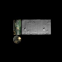 Western Asiatic Variated Green Stone Cylinder Seal with Cuneiform Inscription