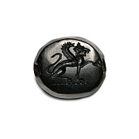 Eastern Greek Green Scaraboid Gemstone with Gryphon
