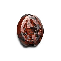 Greek Red Variegated Gemstone with Chalice and Birds