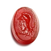 Roman Carnelian Gemstone with Bust of Minerva