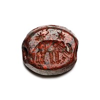 Roman Red Variegated Gemstone with Elephant