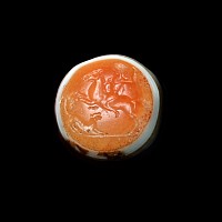 Greek Carnelian Onyx Gemstone with Horseman