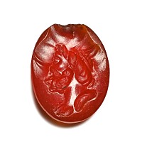 Roman Banded Gemstone with Bearded Portrait