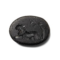 Roman Black Gemstone with Recumbent Lion
