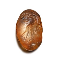 Roman Agate Gemstone with Bird Holding Victory Wreath