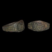 Roman Bronze Ring with Walking Lion