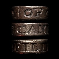 Medieval Silver '+OF CANFILD' Hawking Ring or Vervel