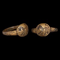 Medieval Bronze Ring with Standing Lion