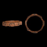 Roman Bronze Military Glove Ring with Four Bezels