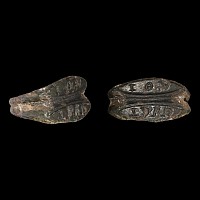 Roman Bronze Double Bezel Ring with Greek Inscription