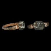 Byzantine Bronze Ring with Three Crosses of the Crucifixion