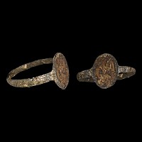 Byzantine Bronze Ring with Saint