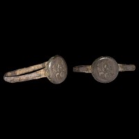 Byzantine Bronze Ring with Two-Line Inscription
