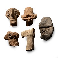 Western Asiatic Terracotta Idol Head and Other Fragment Collection