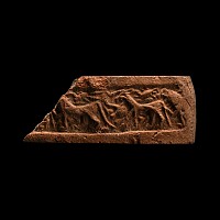 Western Asiatic Terracotta Cylinder Seal Impression with Animals