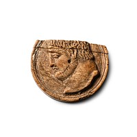Roman Bone Bifacial Roundel with Imperial Bust of Maximinus II Daia and Inscription