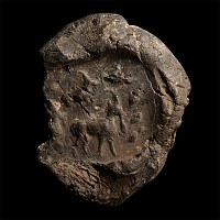 Large Sasanian Terracotta Bulla with Animals