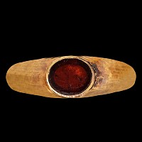 Roman Gold Ring with Red Gem