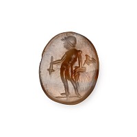 Roman Banded Agate Gemstone with Mercury