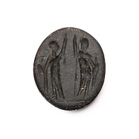Roman Black Gemstone with Castor and Pollux