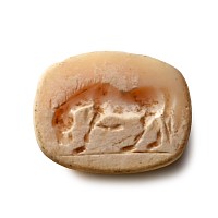 Roman Cream Gemstone with Grazing Horse