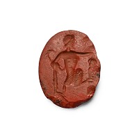 Roman Red Jasper Gemstone with Pan