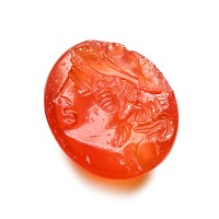 Greek Carnelian Gemstone with Head of Dionysos