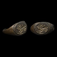 Byzantine Bronze Ring with Lion