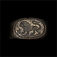 Roman Bronze Ring with Lion