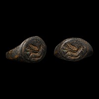 Byzantine Bronze Ring with Dove