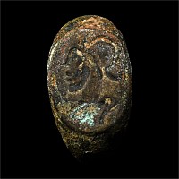 Roman Bronze Ring and Bust of Mars with Martiobarbulus