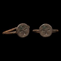 Byzantine Bronze Ring with Cross