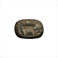 Western Asiatic Striped Stone Stamp Seal with Bull