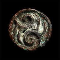 Western Asiatic Bronze Seal Matrix with Sea Scrolls