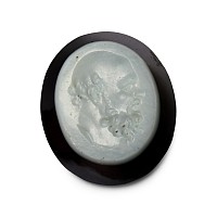 Neo-Classical Glass with the Bust of Silenus