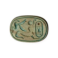 Egyptian Glazed Steatite Plaque with Thutmosis IV Cartouche and Hieroglyphs