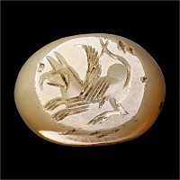 Sasanian Agate Stamp Seal with Gryphon